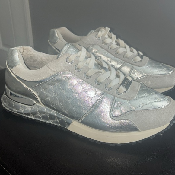 bebe Shoes - Bebe Silver Quilted Sneakers